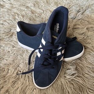 Adidas Navy Sneakers with White Stripes